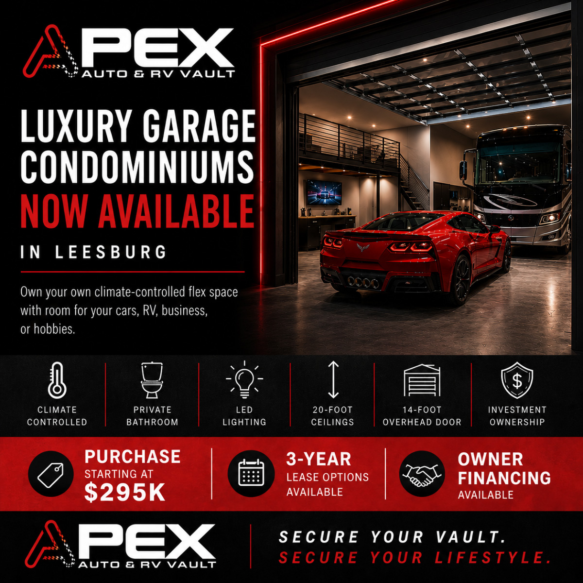 Apex Auto and RV Vault luxury garage condominiums in Leesburg, Florida